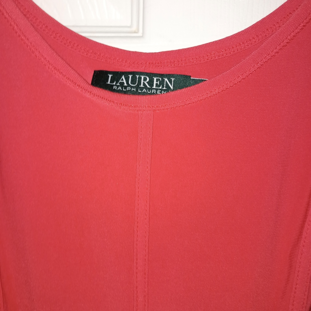 LAUREN Ralph Lauren Red Scoop Neck Dress